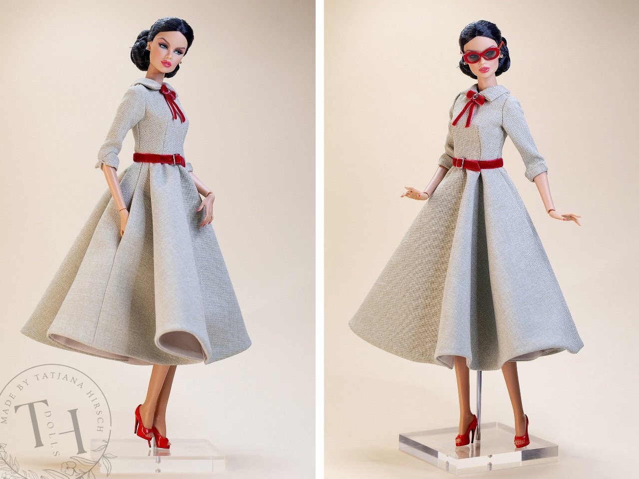 Retro dress for Integrity toys Fashion Royalty Nu Face Poppy Parker dolls.