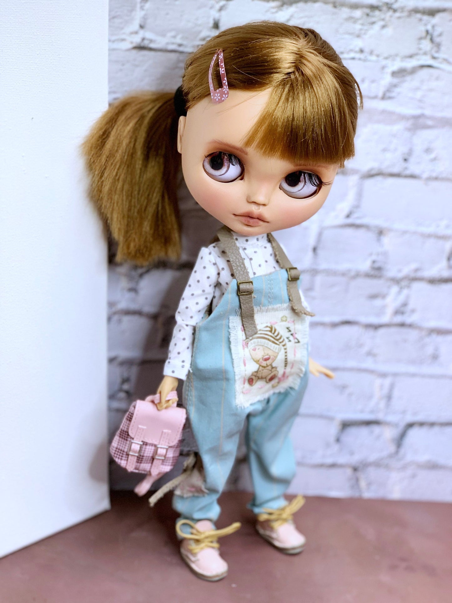 Blythe Doll (OOAK) Doll with medium blonde short hair, brunette 1/6 Custom 30 cm