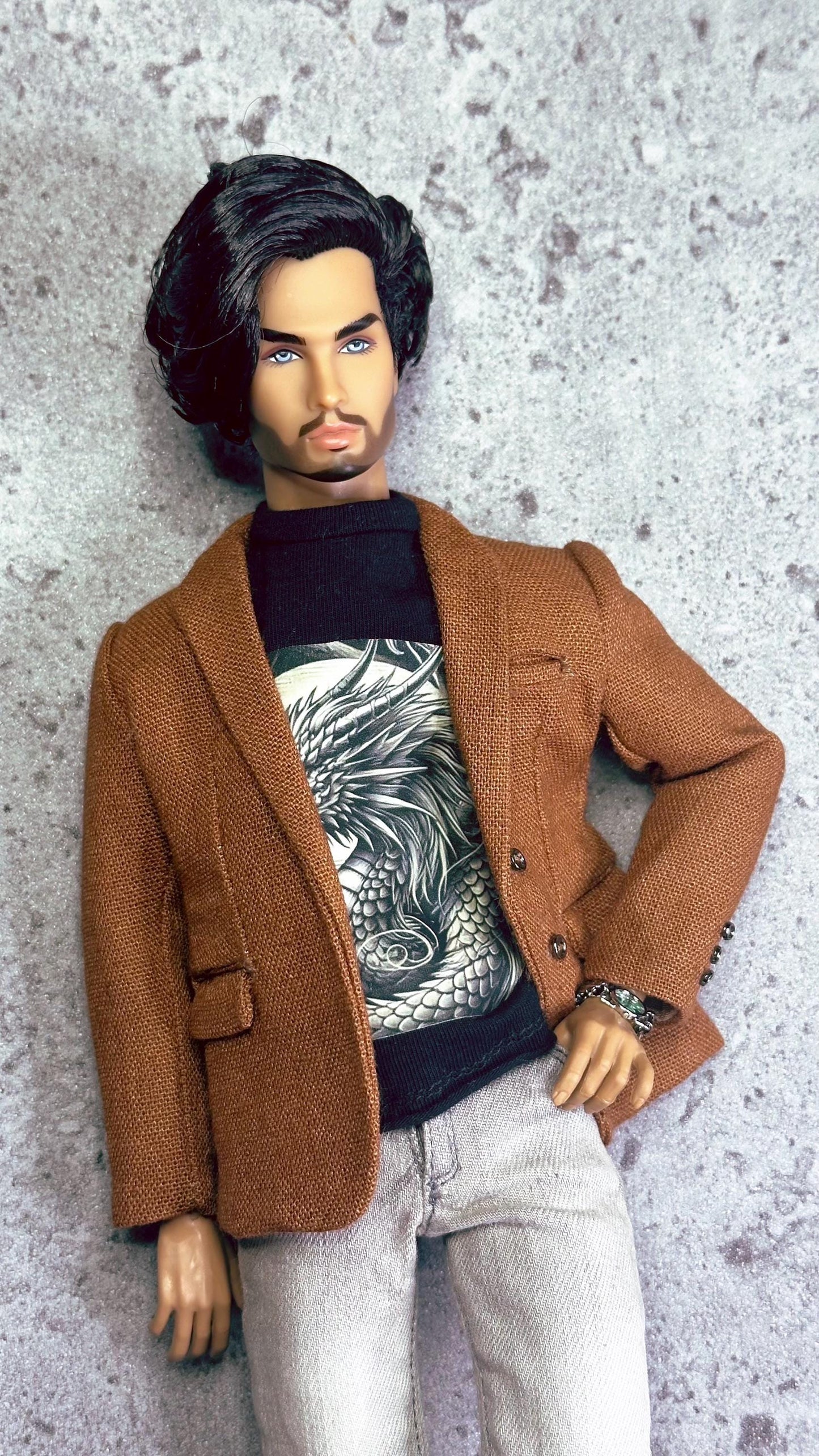 PDF Digital Pattern slim fit jacket coat for male FR HOMME Monarch doll Integrity toys. Video tutorial.