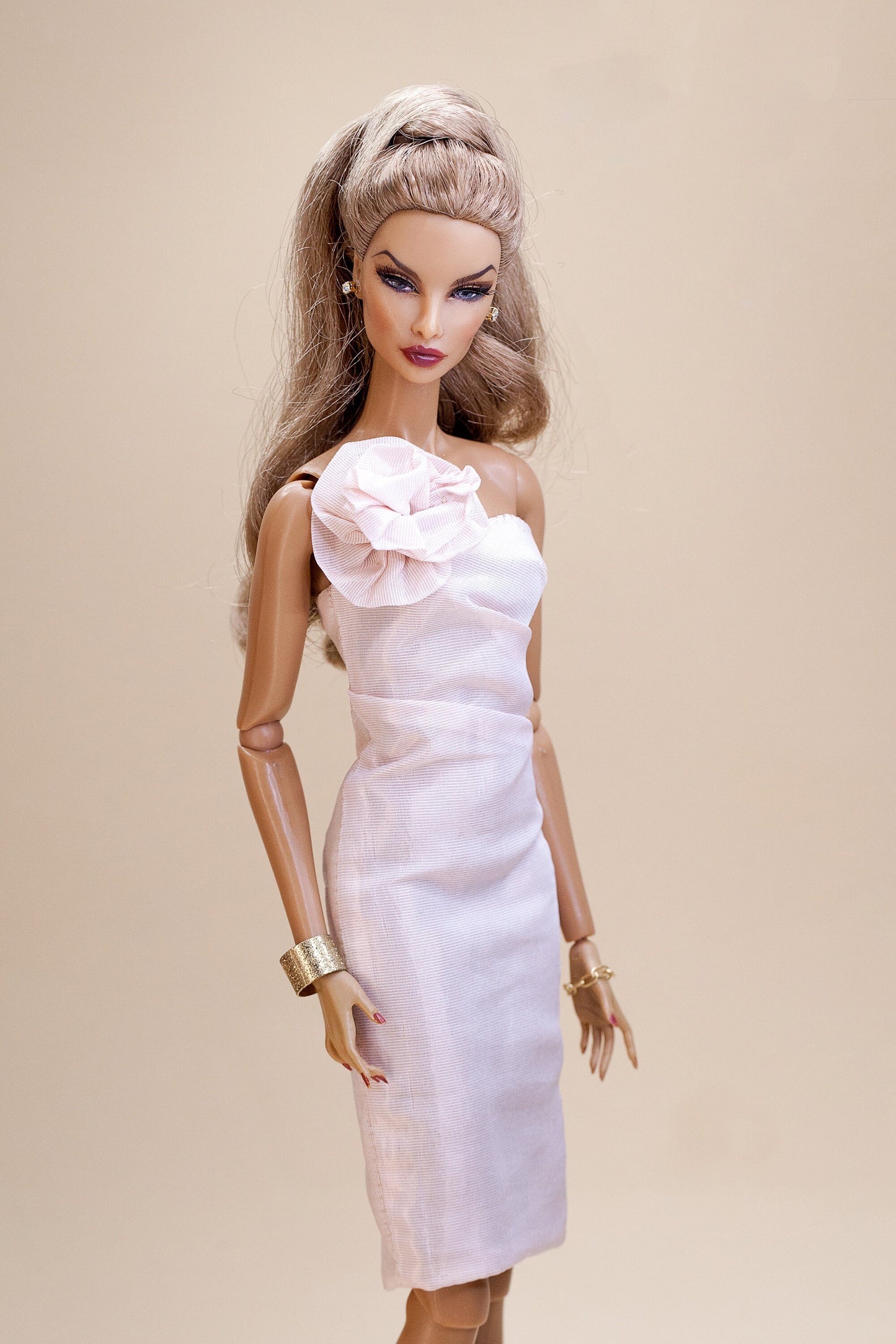 PDF Digital Pattern draped etui dress for BB &amp; Integrity toys dolls. VIDEO tutorial.