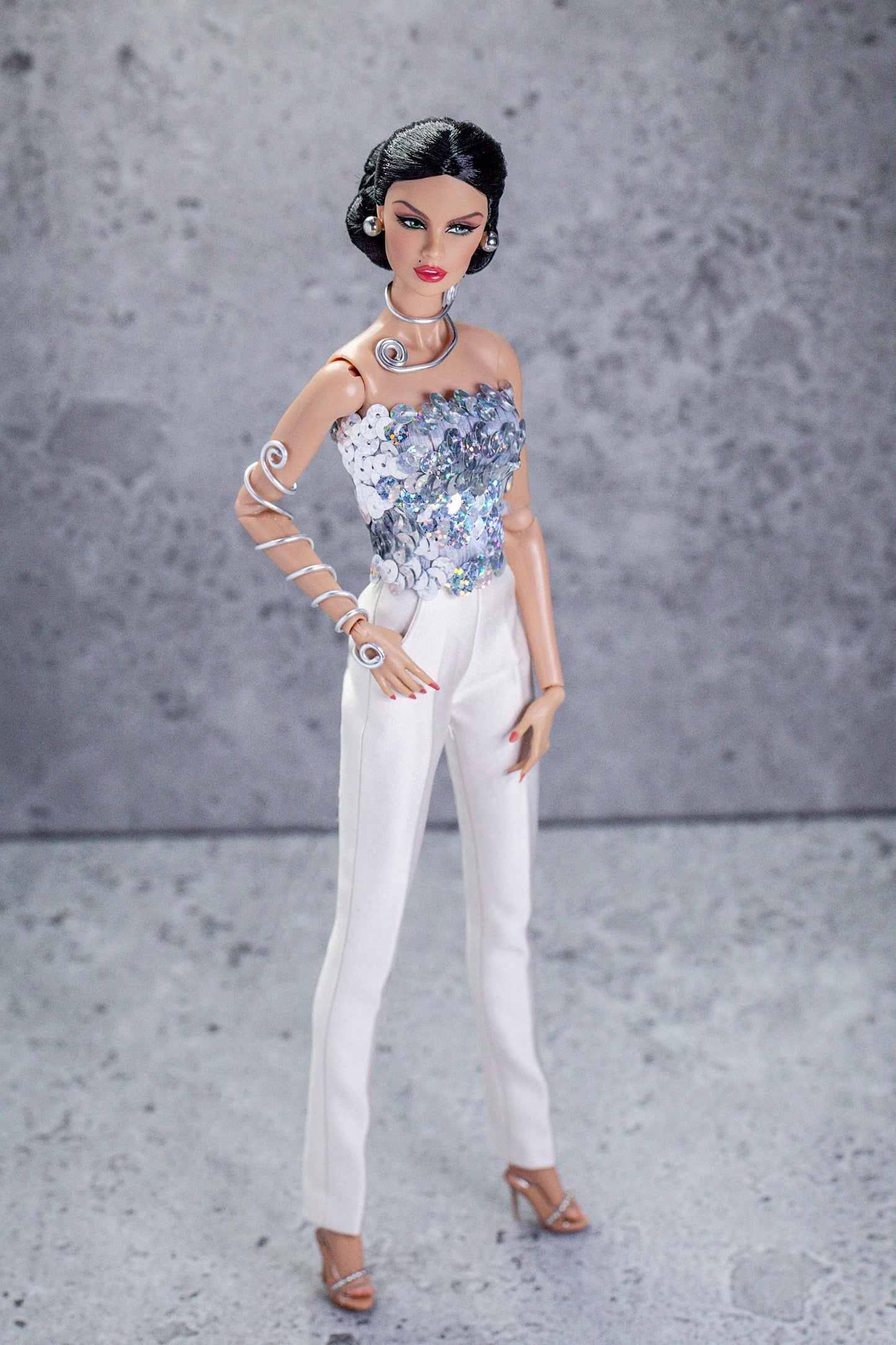 Pants and sequin top for Integrity Toys Poppy Parker Fashion Royalty Nu Face fashion dolls