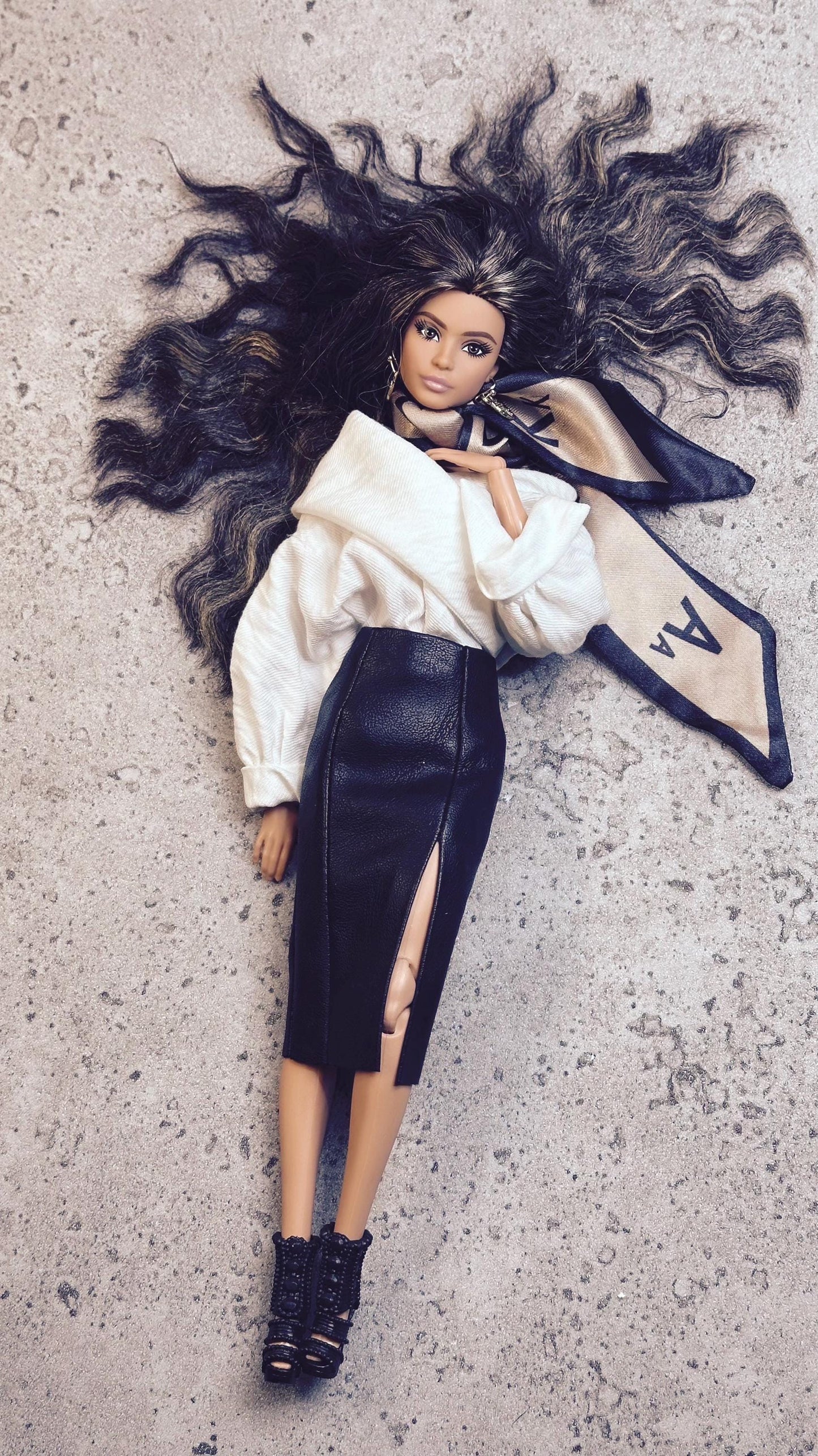 PDF Digital Pattern leather skirt for Fashion Royalty Nu Face and BB MTM dolls Integrity toys + tutorial