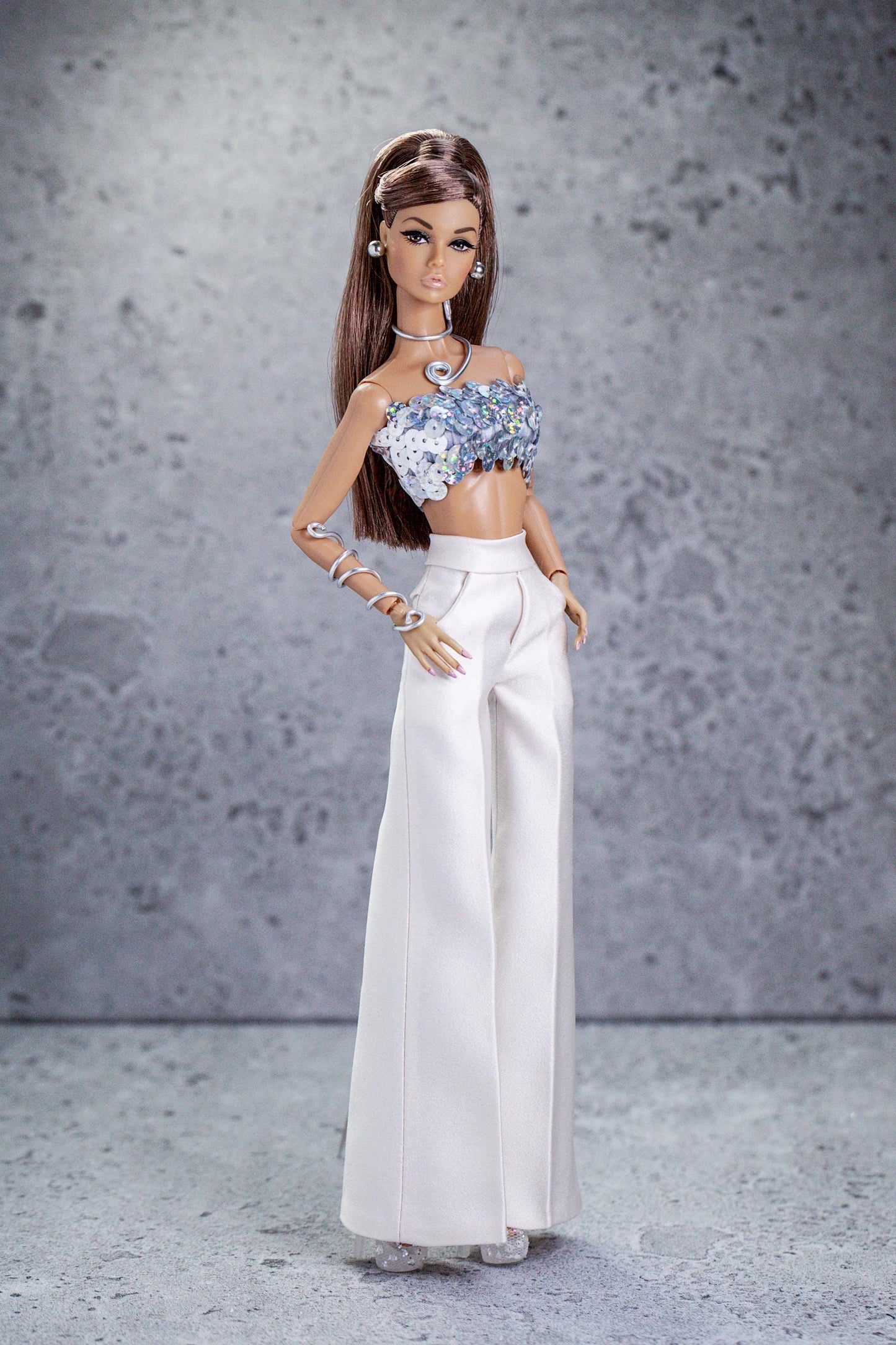 Pants and sequin top for Integrity Toys Poppy Parker Fashion Royalty Nu Face fashion dolls