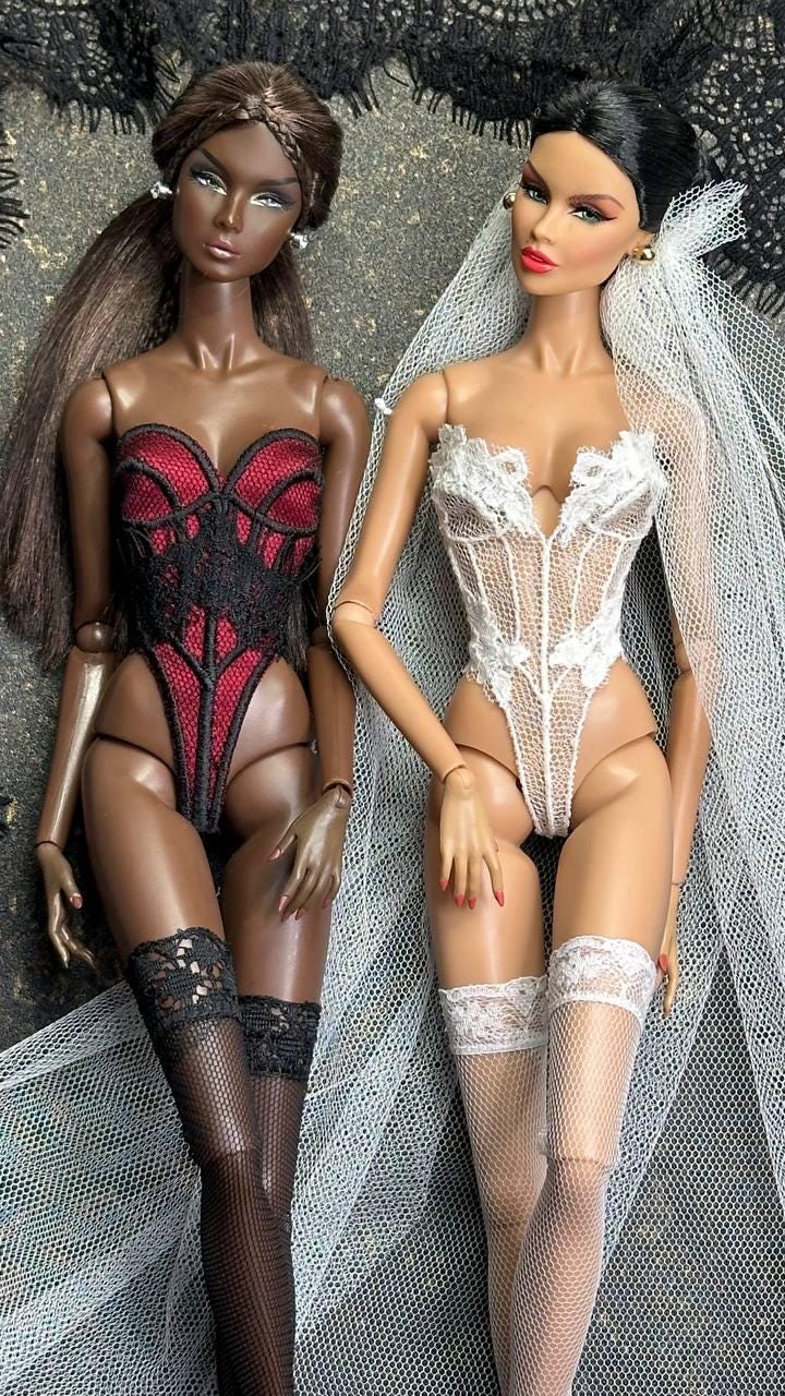 Digital Embroidery &amp; Sewing Pattern – Bodysuit Corset for Fashion Royalty, Nu Face Dolls