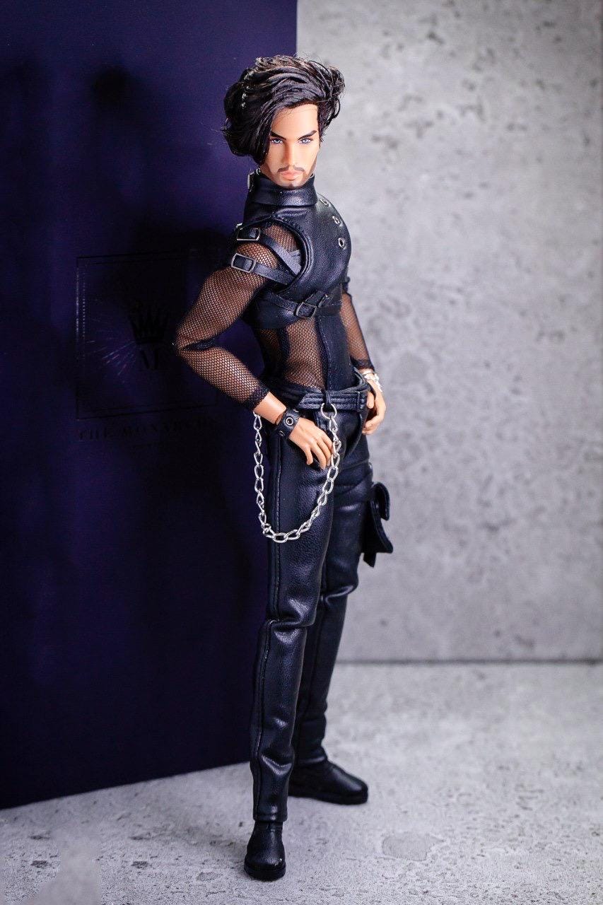 Leather Gothic Punk Outfit for FR Homme Integrity Toys Male Fashion Royalty Doll