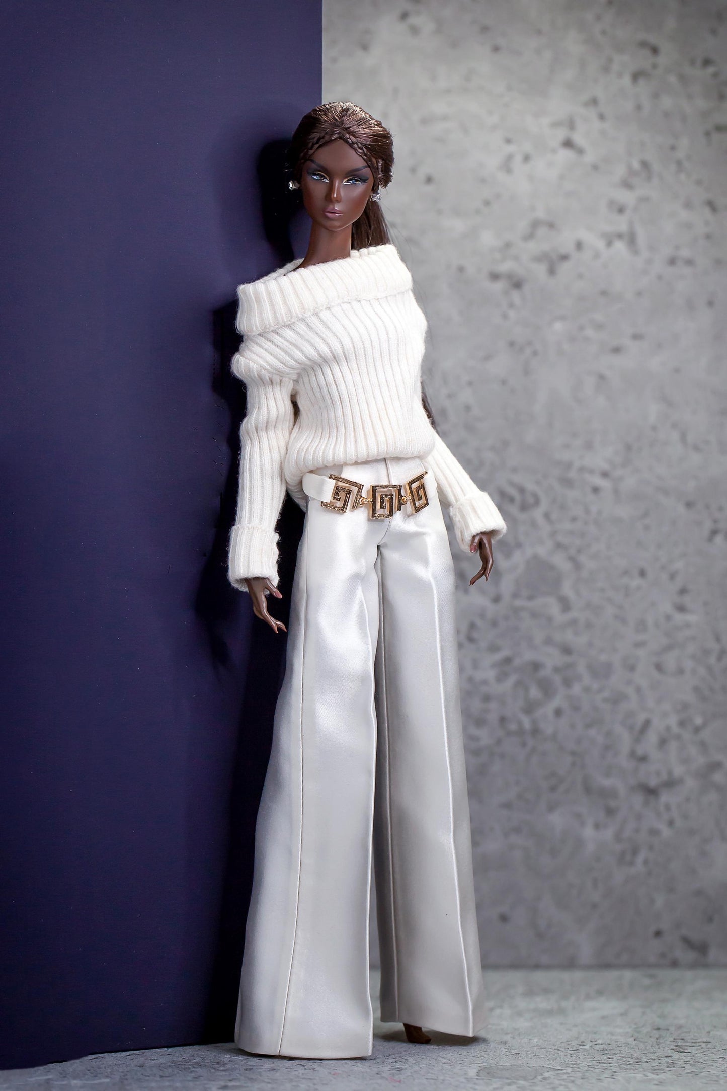 Sweater, satin flared trousers and belt for Fashion Royalty, Nu Face, Poppy Parker