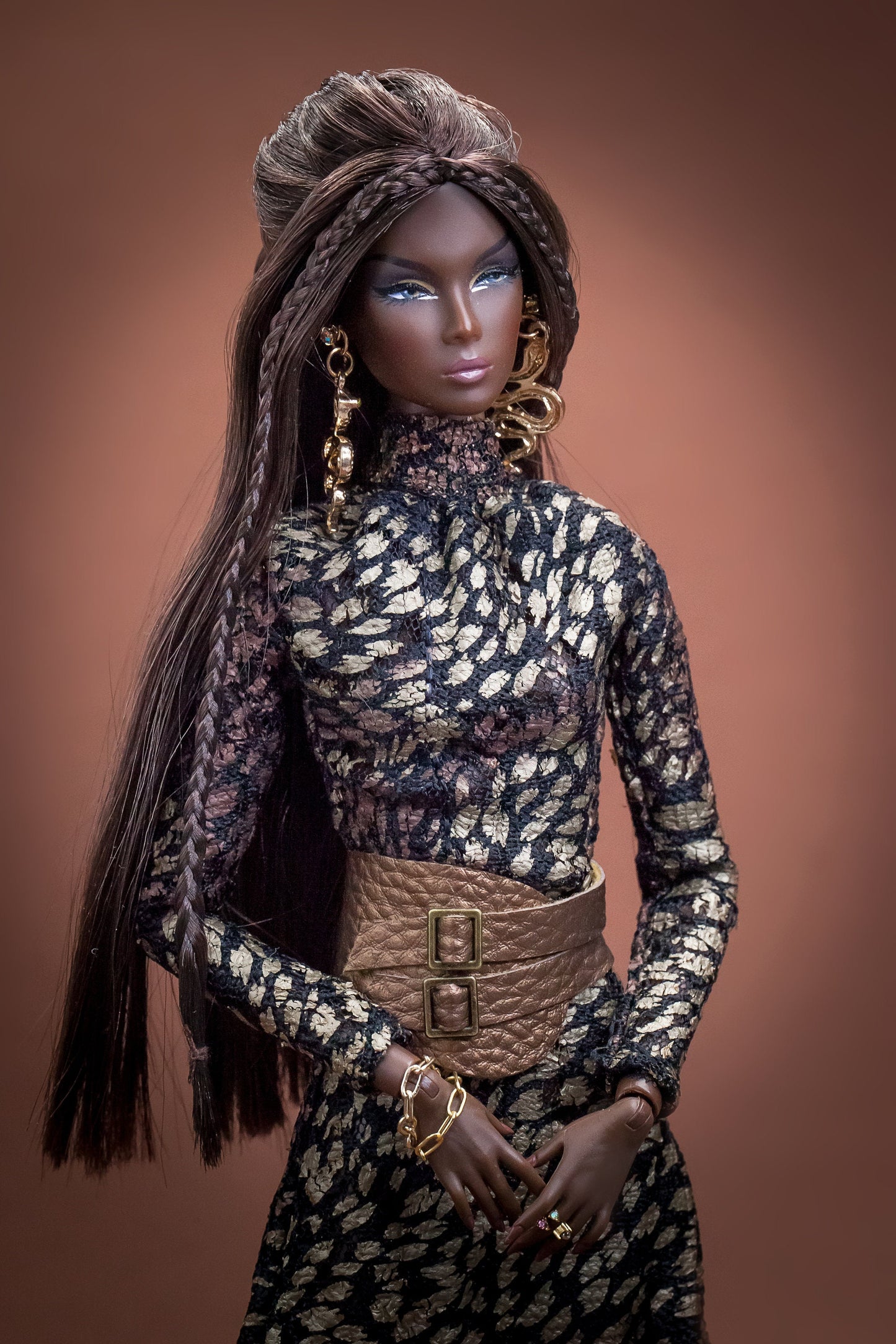 Long dress with snake print for Integrity Toys Poppy Parker Nu Face Fashion Royalty 12 inch dolls