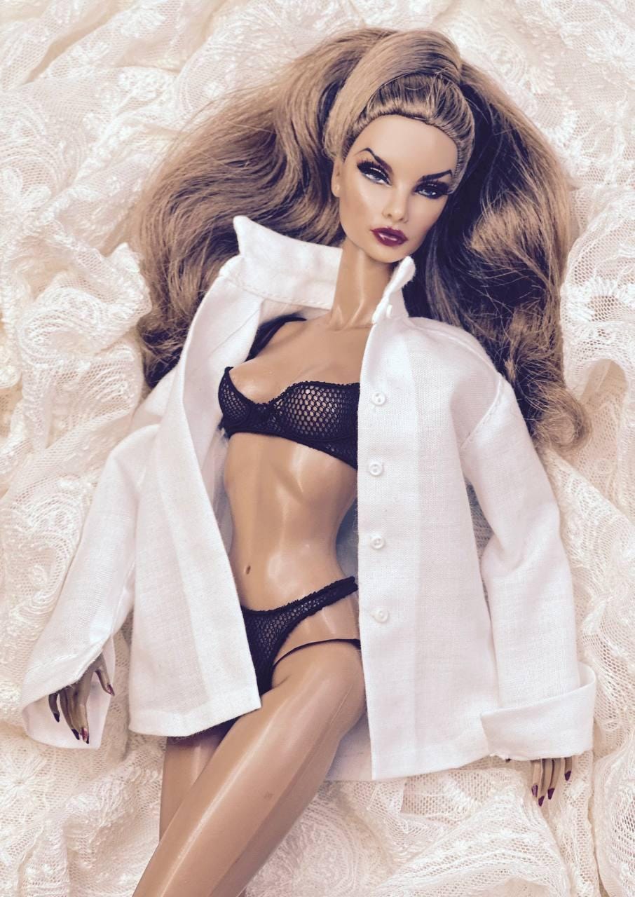 Digital Embroidery /embroidered lingerie bra &amp; thong for Fashion Royalty dolls. + Video tutorial.