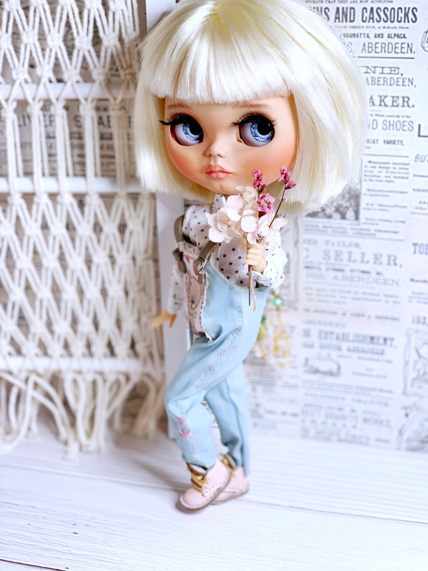 Blythe Outfit: Overalls and Shirt for Dolls. Clothes for 30 cm Dolls